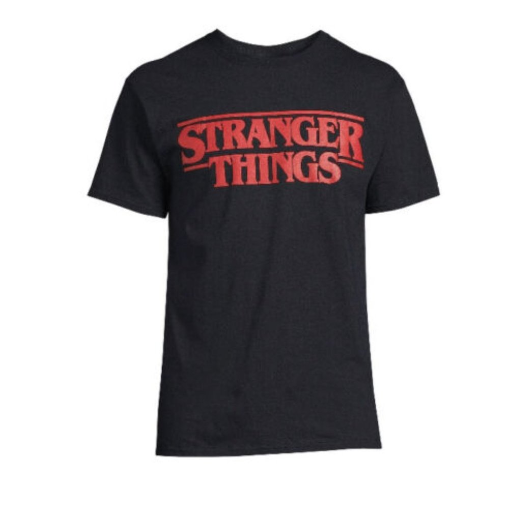 Stranger Things Red Logo Black T-SHIRT Demogorgon New W/tags Size Large 42/44